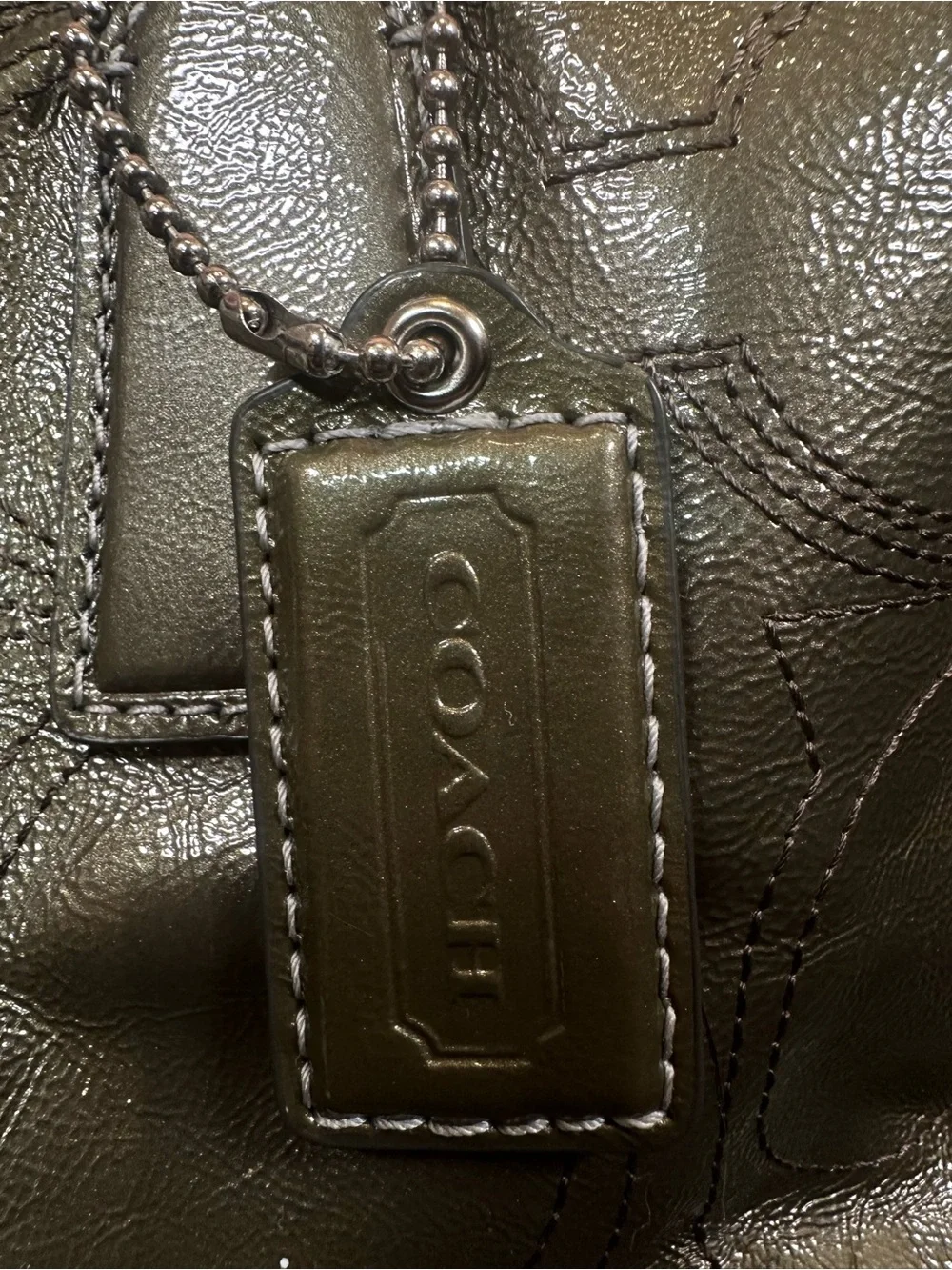 Coach Signature Stitch Kisslock Tote